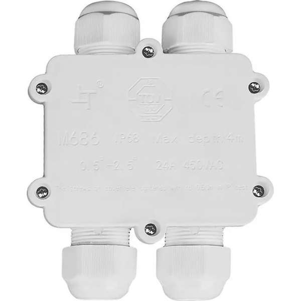 Kabelverbinder - Nivra Thermy - Rechte 4-voudig Connector - Waterdicht IP68 - Mat Wit