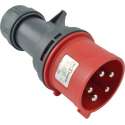 Stekker Cee Norm 400V 32A 4P + Aarde   Rood