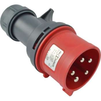 Stekker Cee Norm 400V 32A 4P + Aarde   Rood