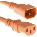 E&T Powercables C13 - C14 voeding verlengkabel - 3x 1,00mm / oranje - 5 meter