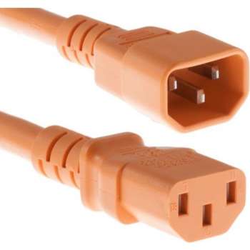 E&T Powercables C13 - C14 voeding verlengkabel - 3x 1,00mm / oranje - 5 meter