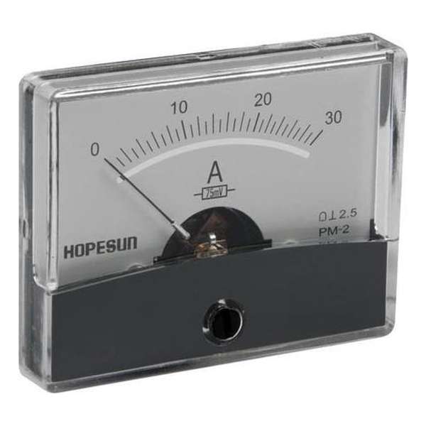 Analoge Paneelmeter Voor Dc Stroommetingen 30A Dc / 60 X 47Mm