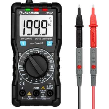 JACKMEND Digitale Multimeter - Slimme Spanningsmeter met LED zaklamp - AC / DC Voltage Meter - Voltmeter - Multi Volt Meter