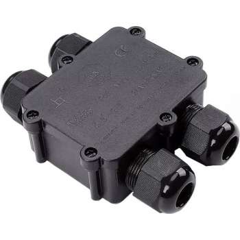 Kabelverbinder - Nivra Thermy - Rechte 4-voudig Connector - Waterdicht IP68 - Mat Zwart