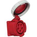 Mete - CEE female - inbouw - 5 polig 6H 32A IP67 - waterdicht - kracht - rood -  stekker 380-415VAC