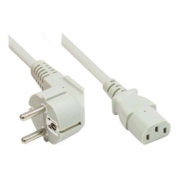 Alcasa P0130-GR100 electriciteitssnoer Grijs 10 m CEE7/7 IEC C13