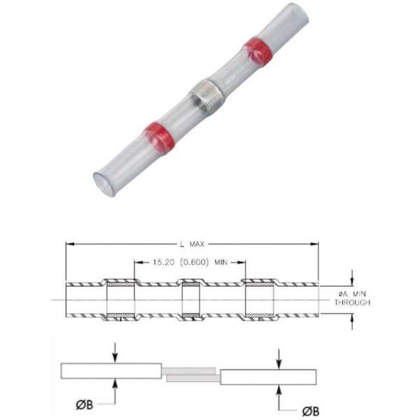 Deflux doorverbinder Rood 25st - Kabelschoen - AMP connector