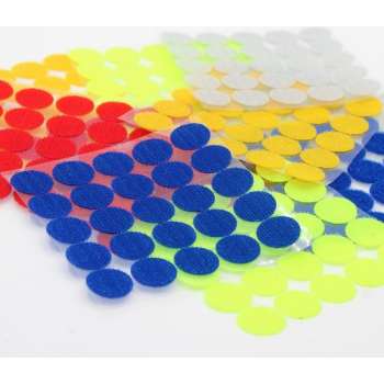 Lot van 100 paar Velcro Zelfklevende rindjes, mix kleuren in diameter 25mm Klittenband Rond