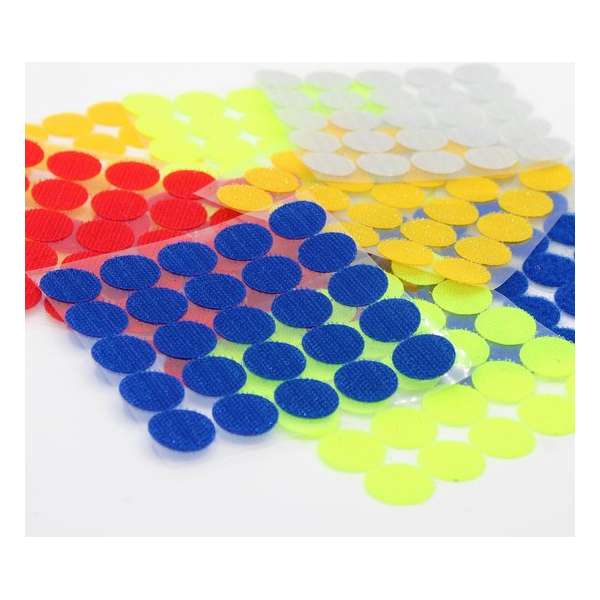 Lot van 100 paar Velcro Zelfklevende rindjes, mix kleuren in diameter 25mm Klittenband Rond