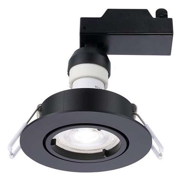 Inbouwspot LED - GU10 - 345 lm - dimbaar - IP20 - zwart Zwart