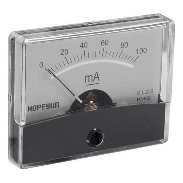 Analoge Paneelmeter Voor Dc Stroommetingen 100Ma Dc / 60 X 47Mm