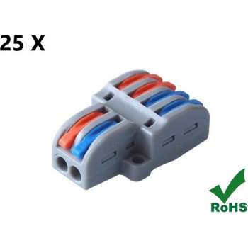 Set van 25 x Lasklem 2 naar 4 -  CONNECTOR 450V/32A 18-12AWG 6*0.08-2.5mm2