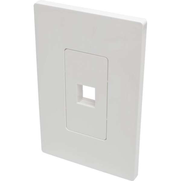 Tripp-Lite N080-101 1-Port Single-Gang Universal Keystone Wallplate, White, TAA TrippLite