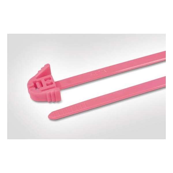 HellermannTyton 115-00147 REZ200-PA66-PK Kabelbinder Pink 100 stuk(s)