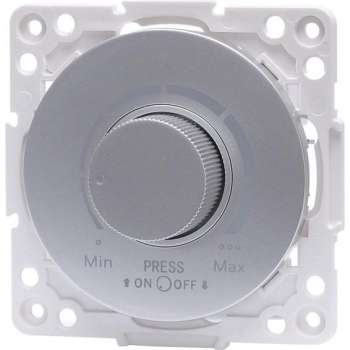 LED Dimmer - Igna Jura - Inbouw - Rond - Kunststof - Enkel Knop - 3-100W - Zilver