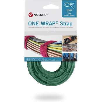 Velcro One-Wrap klittenband kabelbinders 200 x 12mm / groen (25 stuks)