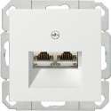 GIRA System 55 stopcontact voor tel en data RJ45 CAT6a inbouw | POLARWIT