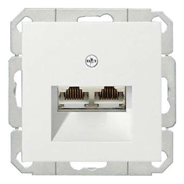 GIRA System 55 stopcontact voor tel en data RJ45 CAT6a inbouw | POLARWIT