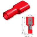 Nylon vlaksteker 6,3x0,8 mm Rood - 0,5 ~ 1,5 mm² - Kabelschoen - AMP connector