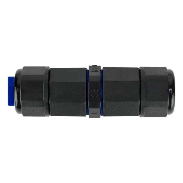 Kabelverbinder - Rechte Connector - Waterdicht IP68 - 3 Aderig - Zwart - BES LED