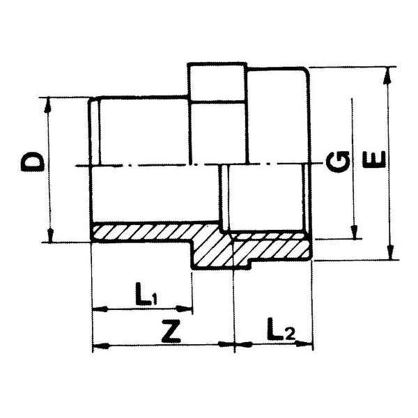 Inzetschroefbus 75 x 2" lijm x binnendraad