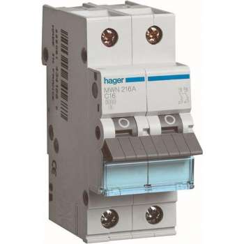 Hager automaat 6ka - c - 2p - 63a - 2m.