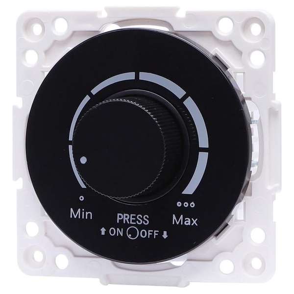 LED Dimmer - Aigi Jura - Inbouw - Rond - Kunststof - Enkel Knop - 3-100W - Zwart - BSE