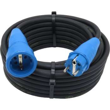 Verlengsnoer - 05 meter - 3G1.5 - Neopreen - IP44 - Randaarde - Blauwe stekkers - Verlengkabel