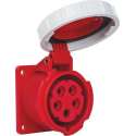 Mete - CEE female - inbouw - 5 polig 6H 16A IP67 - waterdicht - kracht - rood -  stekker 380-415VAC