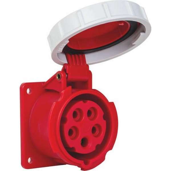 Mete - CEE female - inbouw - 5 polig 6H 16A IP67 - waterdicht - kracht - rood -  stekker 380-415VAC