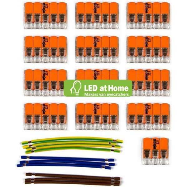 LEDatHOME - WAGO connector kit compatibel met 3x kabel voor 13 gats plafondkap