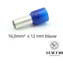 Adereindhuls 16,0x12 mm blauw 100 stuks | Ferrule | Draadhuls | Adereindhulzen | Eindverbinder