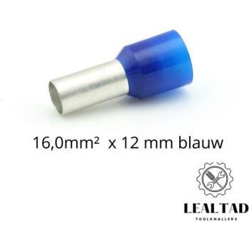 Adereindhuls 16,0x12 mm blauw 100 stuks | Ferrule | Draadhuls | Adereindhulzen | Eindverbinder