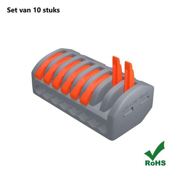 LASKLEM 8 PORT - set van 10 stuks - CONNECTOR 450V_32A 18_12AWG 8_0_08_2_5mm2