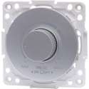 LED Dimmer - Aigi Jura - Inbouw - Rond - Kunststof - Enkel Knop - 3-100W - Zilver - BES LED