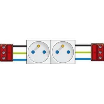 2x wandcontactdozen 45x45mm met penaarde. kinderveiligheid