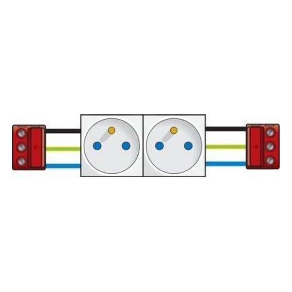 2x wandcontactdozen 45x45mm met penaarde. kinderveiligheid