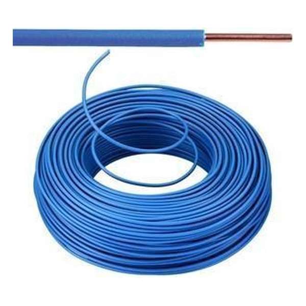 VOB draad / VD draad 2,5 mm² Eca - blauw (H07V-U) - rol 100 meter