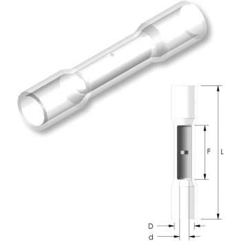 Nylon krimp doorverbinder Transparant 25st - Kabelschoen - AMP connector