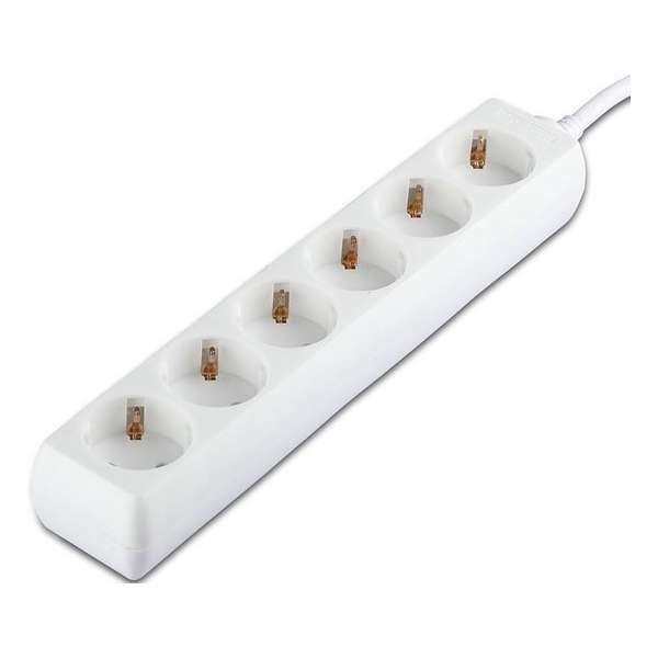 Verlengsnoer - Viron Serino - 3680W - 6 Stopcontacten - 3 Meter - Wit | Nederland - BES LED