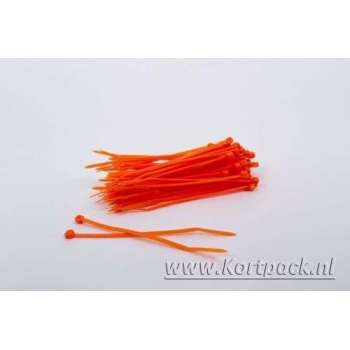 1000 stuks Oranje kabelbinders 2.5mm breed x 200mm lang (099.0415)