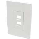 Tripp-Lite N080-102 2-Port Single-Gang Universal Keystone Wallplate, White, TAA TrippLite