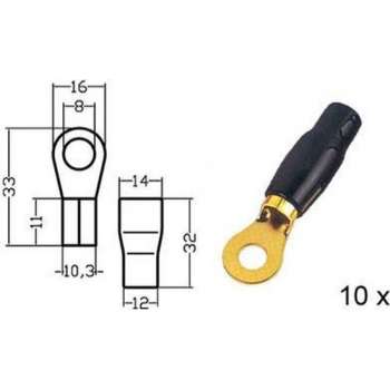 Kabelschoen   ring    verguld  zwart 35mmÂ² ring diam 8mm