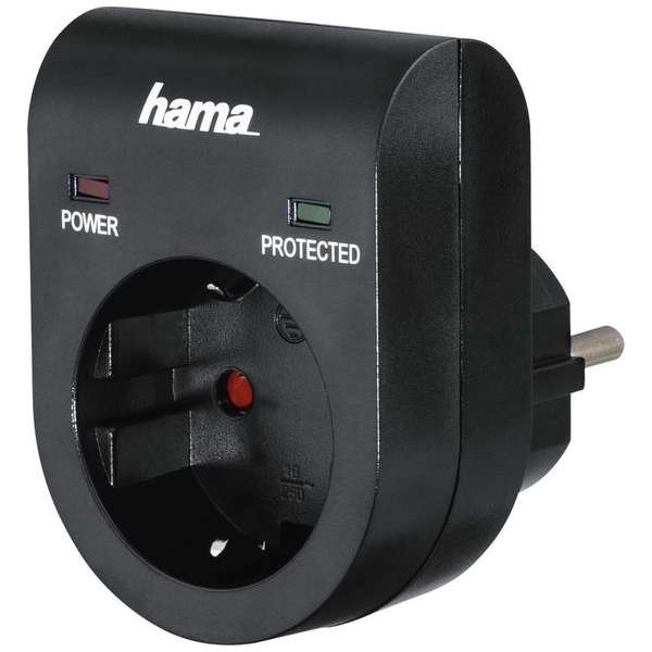 Hama Overspanningsbeveiliging-adapter, zwart