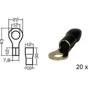 Kabelschoen   ring    verguld  zwart 20mmÂ²   diam 10mm