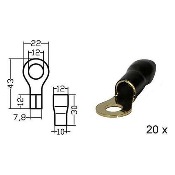 Kabelschoen   ring    verguld  zwart 20mmÂ²   diam 10mm