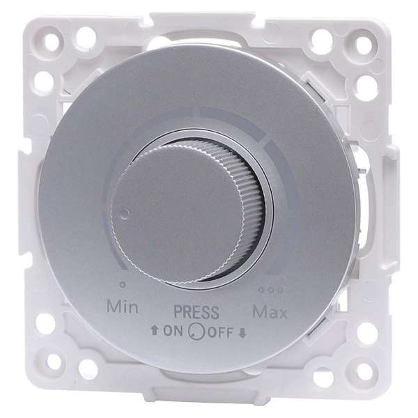 LED Dimmer - Aigi Jura - Inbouw - Rond - Kunststof - Enkel Knop - 3-100W - Zilver