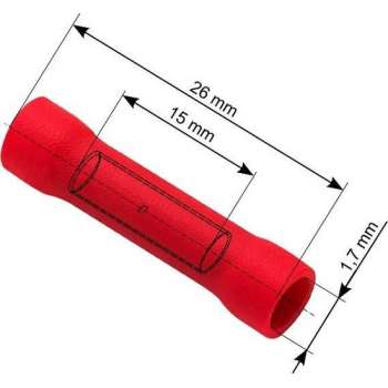 Doorverbinder Rood - Gat diameter 1.7 mm - 100 Stuks