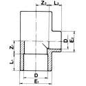 T-stuk 90ş lijm 75 mm x 63 mm