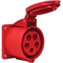 Mete - CEE female - inbouw - 5 polig 6H 32A IP44 kracht - rood -  stekker 380-415VAC